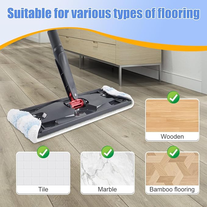 5 Pack H2prO Mop Pads Replacements Compatible with OCedar H2prO Flat Mop System,Microfiber Mop Pads Head Replacements for O Cedar H2prO,Machine Washable and Reusable for H2prO Mop Refills