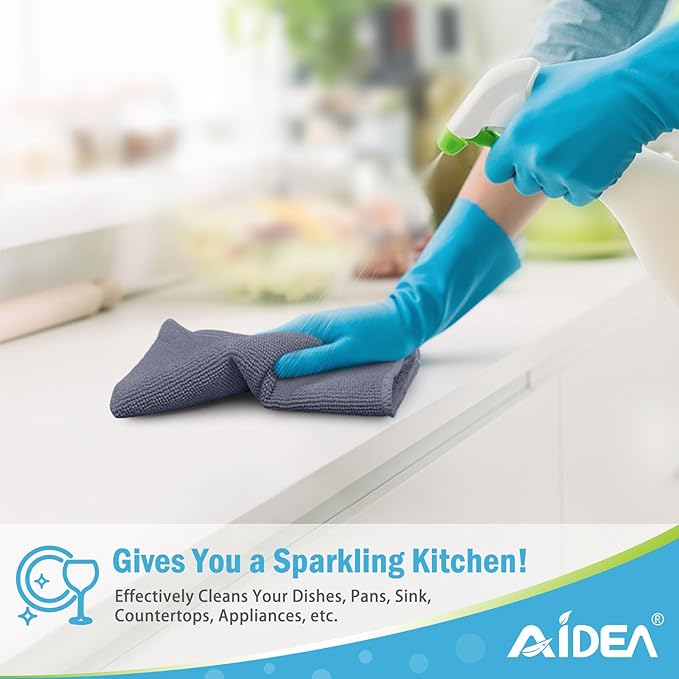 AIDEA Microfiber Cleaning Cloth-24PK, Soft Microfiber Towels for Cars, Absorbent Cleaning Rags, Lint-Free Streak-Free Wash Cloths for House, Kitchen, Window(12inx16in)