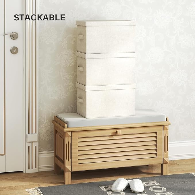 Extra large Fabric Storage Bins with Lids 22.8*15.8*15 in