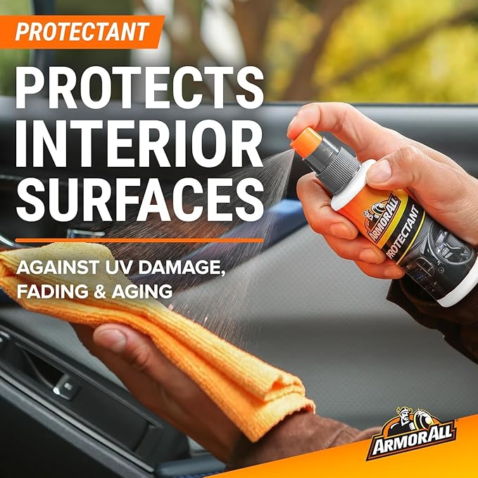 Armor All Car Wash and Car Interior Cleaner Kit, Includes Towel, Tire Foam, Glass Spray, Protectant Spray and Cleaning Spray, Multicolor, 5 Count