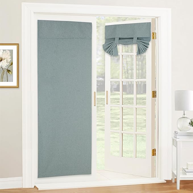 RYB HOME French Door Shades - Stone Blue, 34 x 80 in