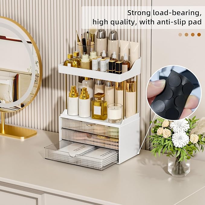 3 Drawers Bathroom Counter Organizer, 5 Tier Makeup Organizer