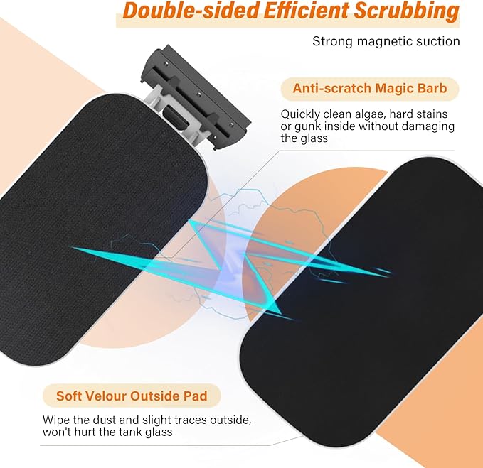 fishkeeper Magnetic Aquarium Fish Tank Glass Cleaner - Exquisite & Super Strong Magnetism, Double Side Floating Algae Scraper Cleaning Tools for 0.1 to 0.7 Inch Glass Tanks (Mini/M/L/XL)