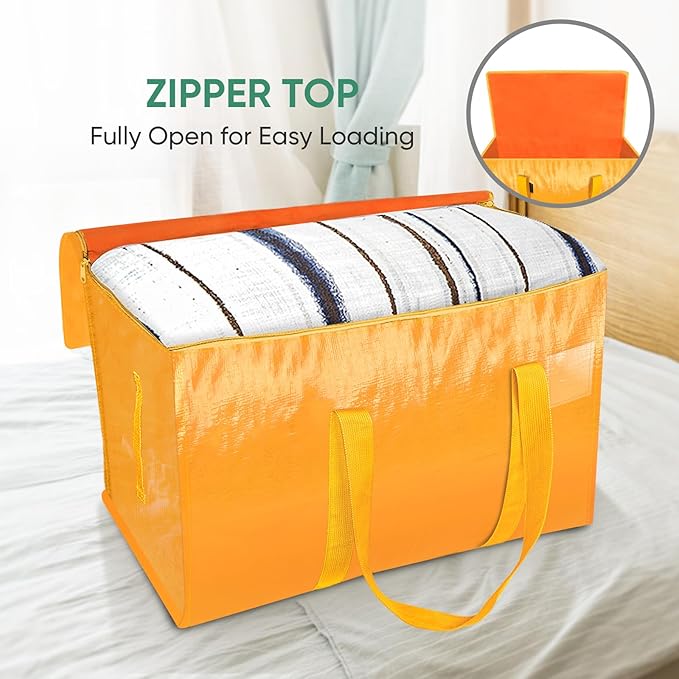 6-Pack Oversized Moving Bags with Reinforced Handles, Light Yellow, 6-Pack