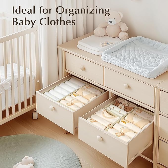 Drawer Organizers Clothes, Set of 6 Dresser Organizer Bins