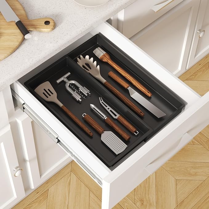 Lifewit Utensil Organizer for Kitchen Drawer, Expandable Cooking Silverware Tray, Adjustable Cutlery Flatware Holder