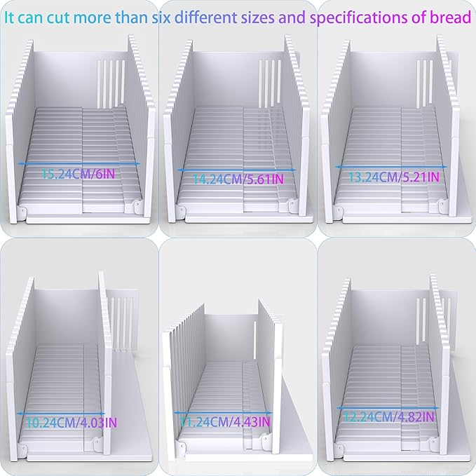 Fanlory Bread Slicer,Adjustable Thickness And Width Guide Bread Slicer, Foldable and Compact Bread Slicing for Homemade Bread - Kitchen Gadget, Baking Tool & Gift (Snowwhite)
