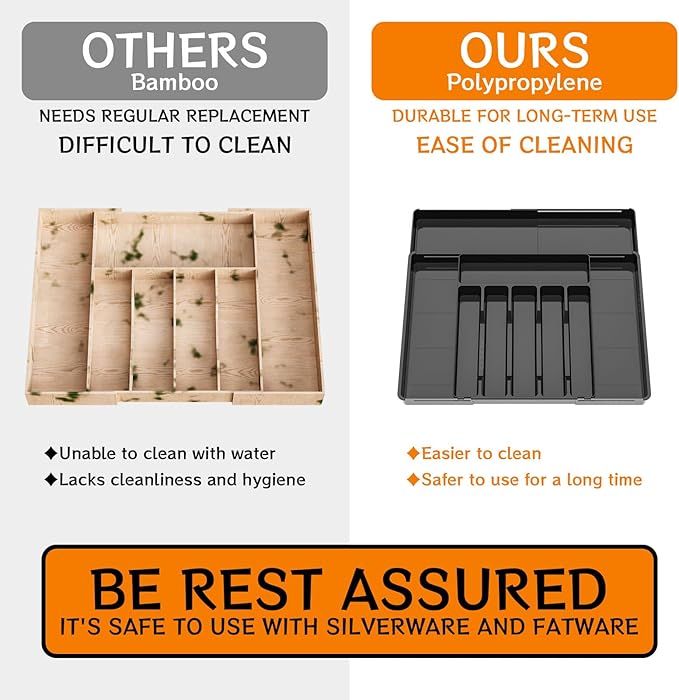 Expandable Silverware Organizers for Kitchen Drawers