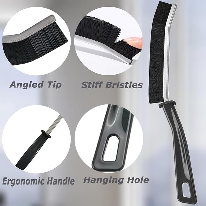 5PCS Hard Bristle Crevice Cleaning Brush, Multifunctional Crevice Cleaning Tool, Gap Cleaning Brush, Crevices Cleaning Brushes for Tight Narrow Spaces, Grout Lines, Sink, Toilet, Household Use