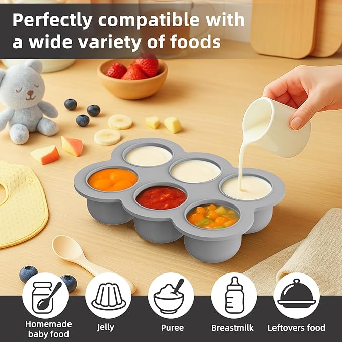 16 Pack Silicone Baby Feeding Set, BPA-Free Baby LED Weaning Supplies, Include Suction Plates, Baby Bowls, Silicone Fork & Spoon, and More, First Stage Baby Food Eating Utensils - 6+ Months(Grey,16)