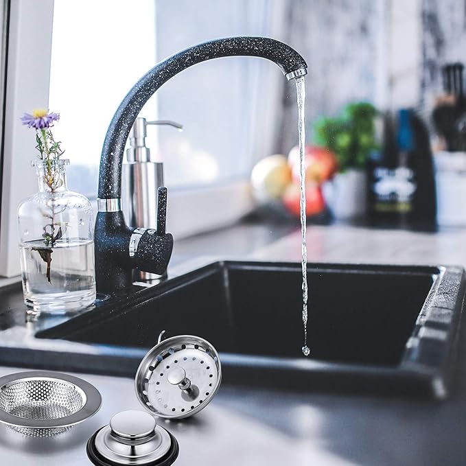 Mudder 3 Pcs Kitchen Sink Strainer & Stopper - Stainless Steel