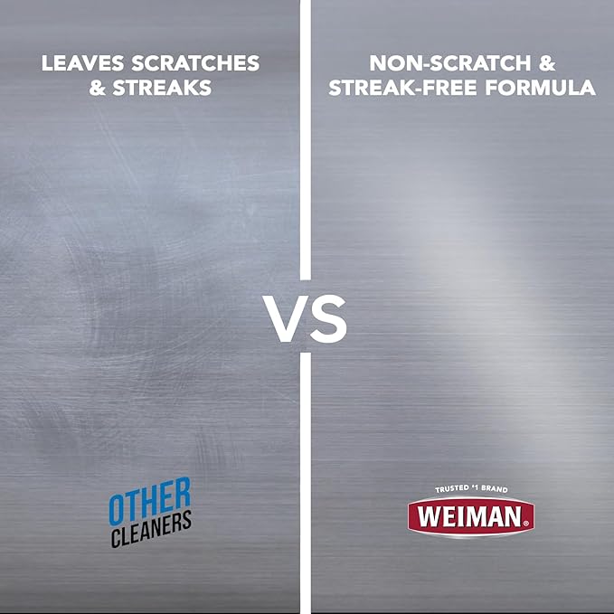 Weiman Stainless Steel Cleaner & Polish, 2 Pack, Anti Fingerprint Spray Stainless Steel Cloth, Water Spots & Grease, No Streaks or Residue
