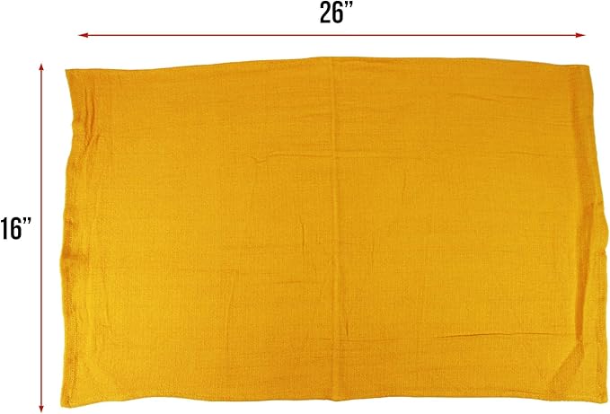 Arkwright Microfiber Huck Towels, Pack of 12, Lint Free Surgical Cleaning Cloths for Glass, Windows, Auto Detailing and Professional Use, 16 x 26 in, Yellow