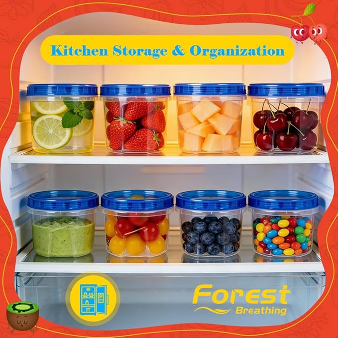 12 Pack 17oz Reusable Freezer Storage Containers with Twist Top Lids Airtight