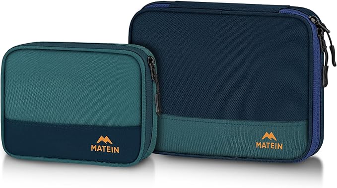 MATEIN Electronics Organizer Travel Case 2 Pack, Water Resistant Backpack Organizer Pouch for Travel Essentials, Cable Storage Bag for Earbuds, Phone & Flash Drive, Tech Gift for Men