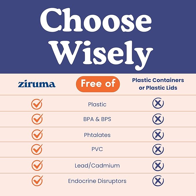 Ziruma Non-Toxic 2.6 Cup Glass Food Storage Containers With Lids - Soup Containers with Lids, Plastic Free Meal Prep, Airtight Food Container, Microwave and Freezer Safe, 4 Pack
