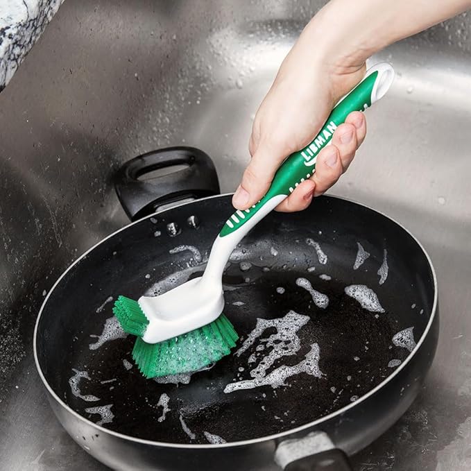 Libman Bottle & Dish Brush Kit | Cleaning Brushes for Kitchen Use | Straw Brush | Scrub Brushes for Dishes | Big Job Kitchen Brush | Palm Scrub Brush | 3 Different Brushes & Straw Cleaner Included
