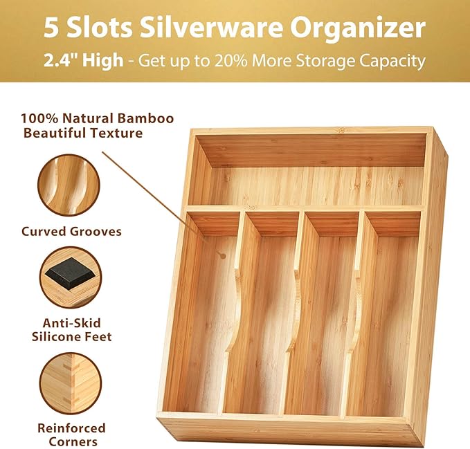 Bamboo Kitchen Drawer Organizer