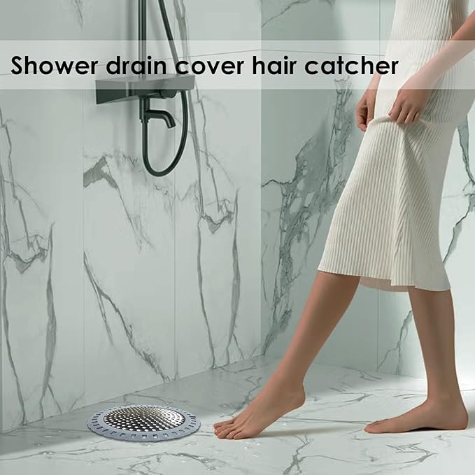 Huntonry Drain Hair Catcher, Shower Hair Drain Catcher, Shower Drain Cover, Bathtub Drain Strainer, Tub Hair Catcher