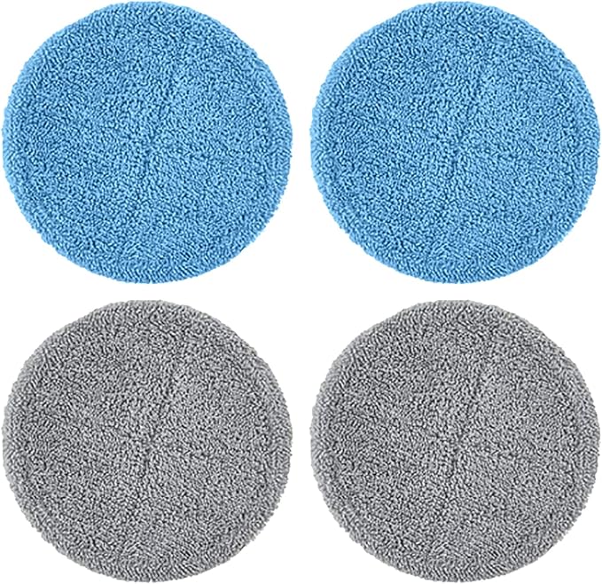 iDOO Replacement Pads for Cordless Electric Mop - Washable and Reusable Microfiber Heads, 4 PCS Mop Pads & Weighted Heating Pad