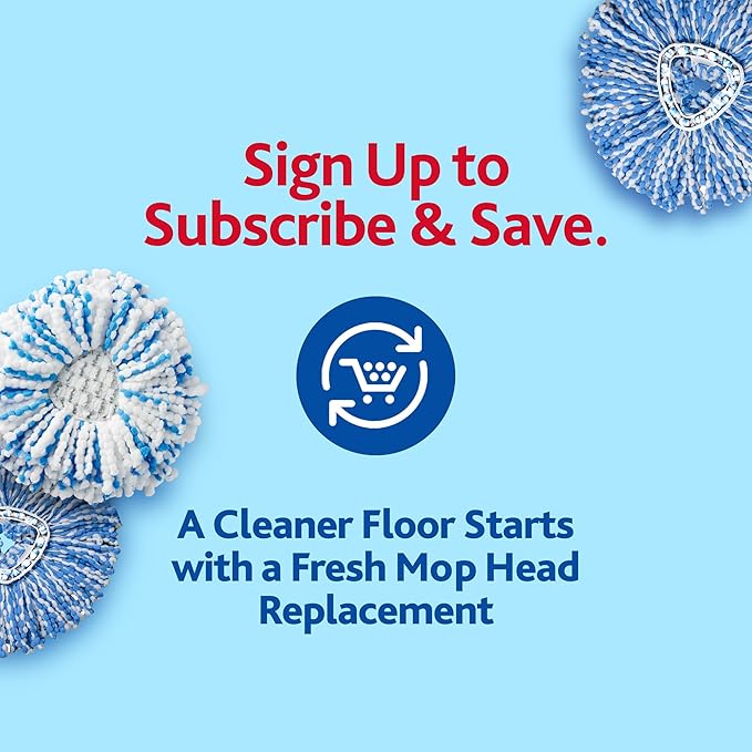O-Cedar EasyWring RinseClean Spin Mop Microfiber Refill, 4-Pack, Blue