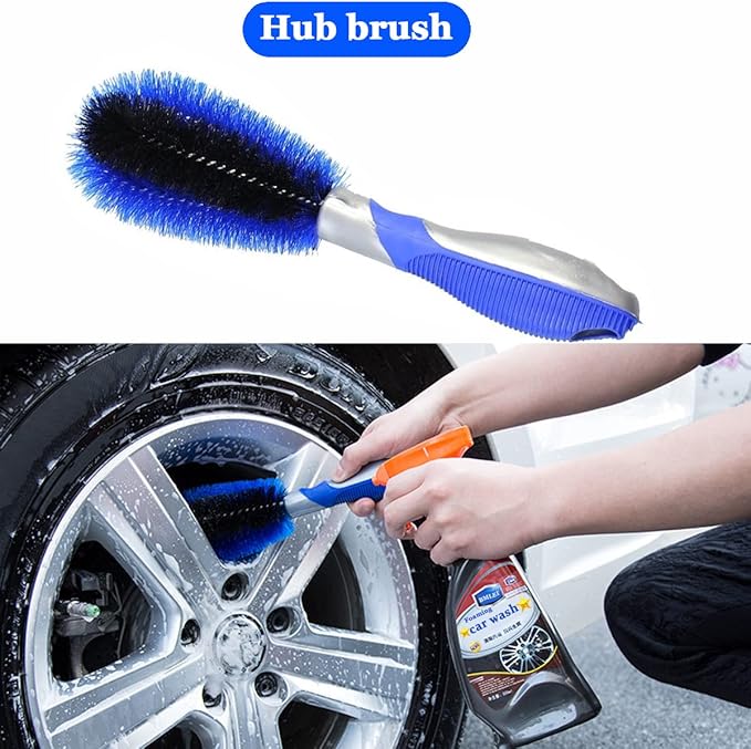 BMLEI Car Wash Brush With Long Handle, Chenille Microfiber Mop Mitt, 1 Replacement Head, Wheel Brush Extension Pole