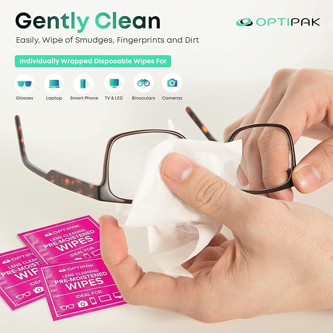 Sparkle Anti-Reflective Safe Lens Cleaner Spray Kit - (2) 1oz Glasses Cleaner Spray, (5) Pre-Moistened Lens Wipes & (1) Travel Pouch for Eyeglasses