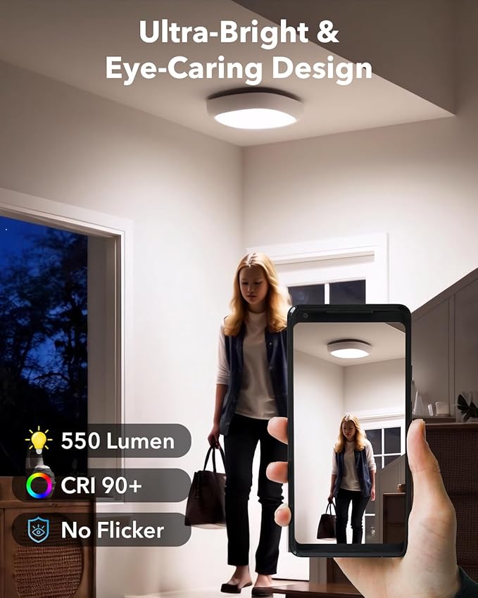 Rechargeable Shower Light for Inside Shower, 12000mAh Motion Sensor Wireless Ceiling Light with Remote No Wiring, Battery Operated Closet Lights Cordless LED Overhead Lighting for Pantry Bathroom