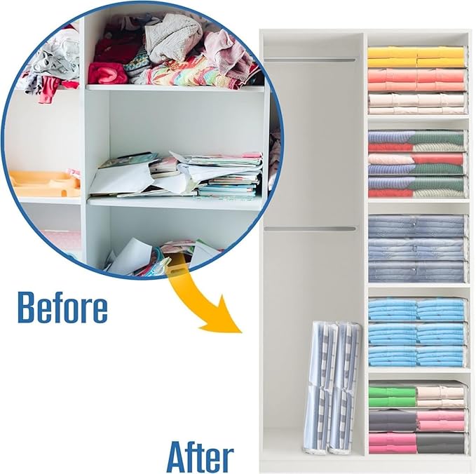 6 Pcs (16 * 12 * 4 Inch) Zippered Plastic Storage Bags, Transparent Zippered Storage Bags For Storing Linen Sweaters, Blankets, And Bed Sheets In Wardrobes