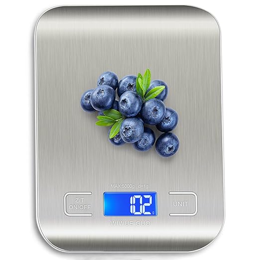 WIWUE GUO Food Scale, Kitchen Scale, Weight Scale Grams and Ounces for Weight Loss, Baking, Cooking, Keto and Meal Prep, LCD Display