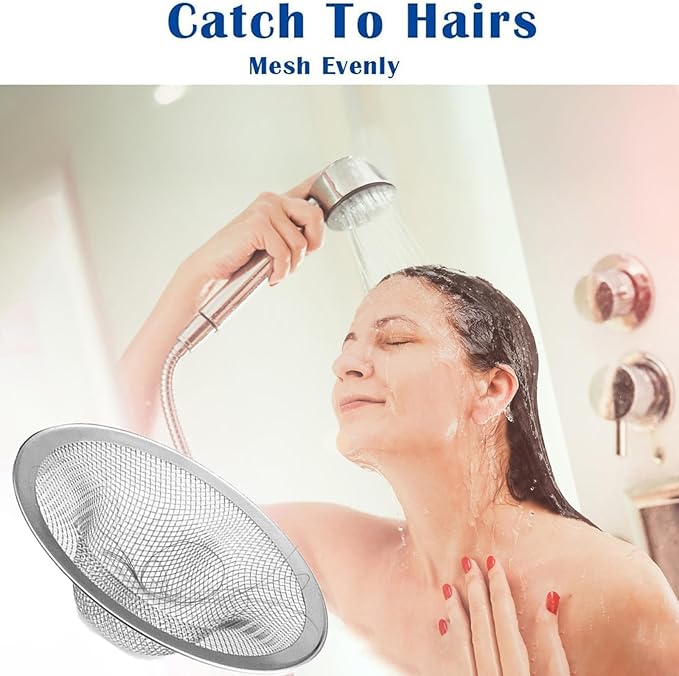 12 pcs Heavy Duty Stainless Steel Slop Basket Filter Trap, 2.75" Top / 1" Mesh Metal Sink Strainer