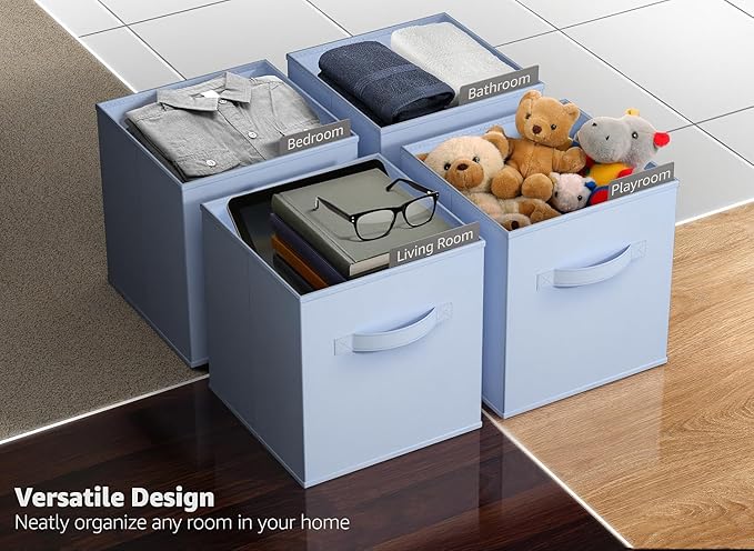 Sorbus Fabric Storage Cubes - 8 Foldable Storage Bins for Organizing Pantry, Cubbies, Toy Box - Clothes Storage & Closet Organizer