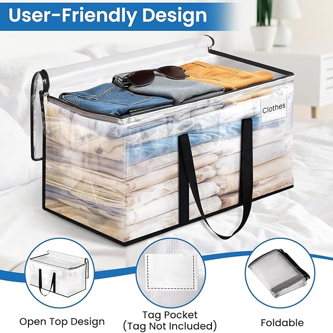 Clear Heavy Duty Extra Large Moving Bags, 4 Packs