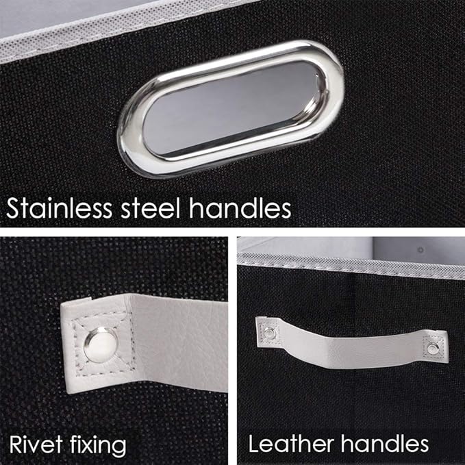 Large Collapsible Storage Bins for Closet [3-pack] Decorative Fabric Storage
