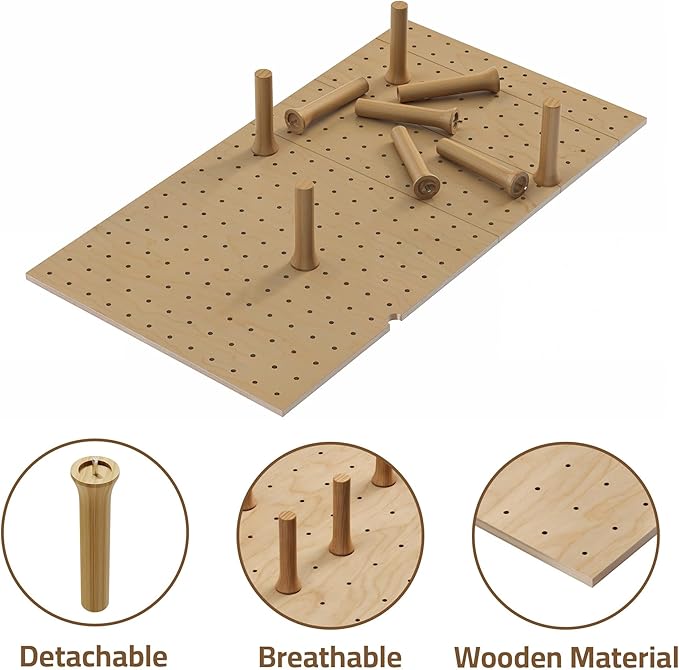 Dowell 4-Piece Wood Pegboard Drawer Divider Organizer Set with 9 Wooden Pegs