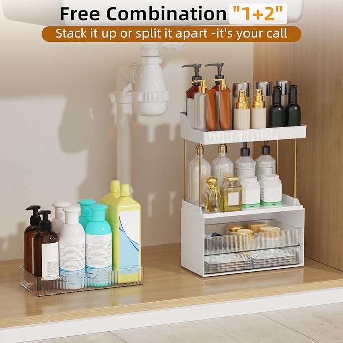 2 Sets Makeup Organizer, 5 Tier Bathroom Organizers and Storage