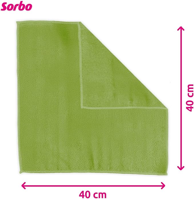 Sorbo Pack of 6 Microfibre Cleaning Cloths, Multipurpose Cleaning Towels, Streak-Free, Super Absorbent and Washable Cloth Duster Suitable for Car Cleaning, House, Kitchen, Windows, 40 x 40 cm