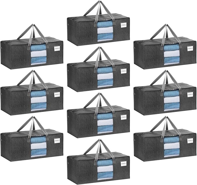 10 Pack Heavy Duty Moving Bags, Packing Bags with Clear Window