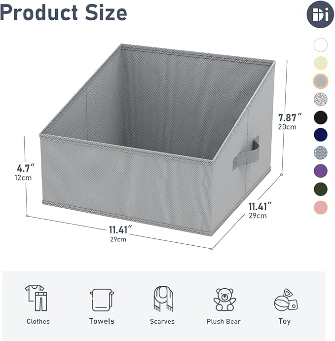DIMJ Closet Storage Bins 10 Pack - Fabric Storage Baskets for Shelves, Collapsible Clothes Organizer with Handles