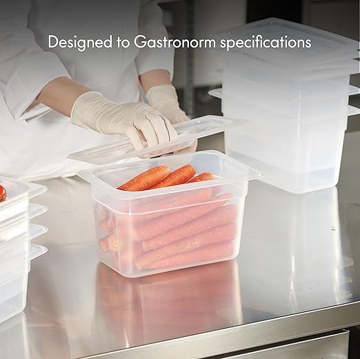 4-Pack 1/4 Size 6" Deep Food Pan with Handled Lid