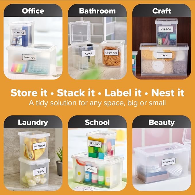 Bostitch Konnect Storage Containers with Lids, 1 4 Qt Box, 2 1.5 Qt boxes