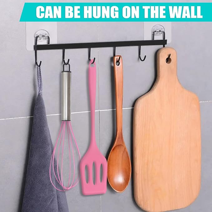 Silicone Spatula Set 5 Pieces Heat Resistant Non-Stick Rubber Spatulas for Baking Cooking Mixing Scraping Nonstick Cookware Kitchen Utensils (Pink)