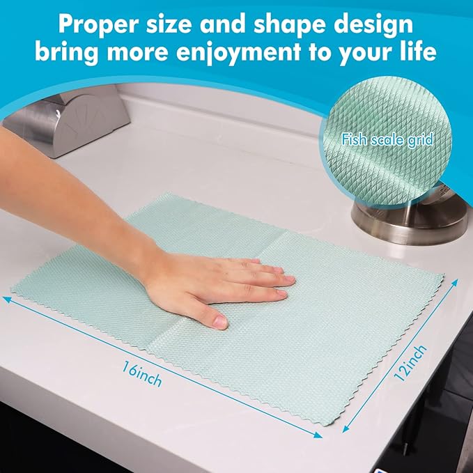 Easy Clean Fish Scale Nanoscale Dish Cloths,Streak Free Miracle Microfiber Cleaning Cloths for Kitchen,Counter,Washing Dish,Window,Mirror