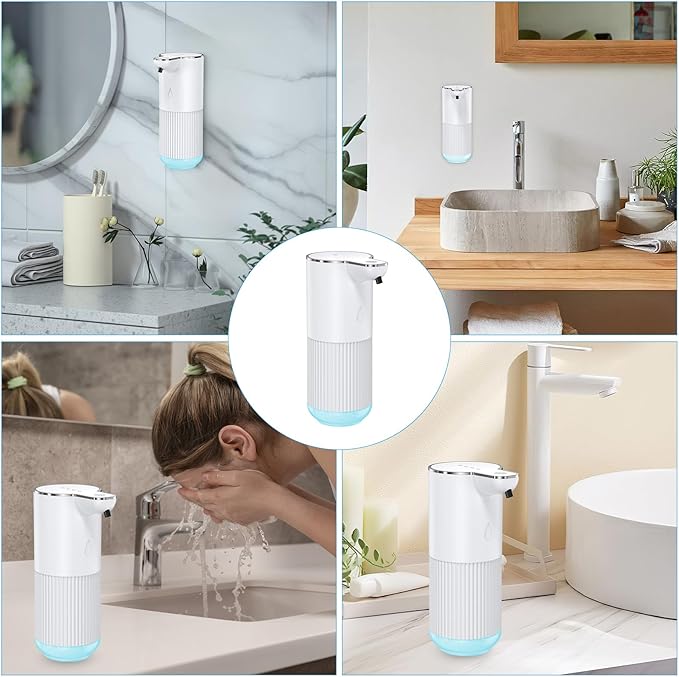 Upgraded 12oz Automatic Soap Dispenser, Hand Soap Dispenser IPX6 Waterproof, USB Rechargeable, 4 Levels Adjustable Automatic Liquid Shower for Kitchen Bathroom