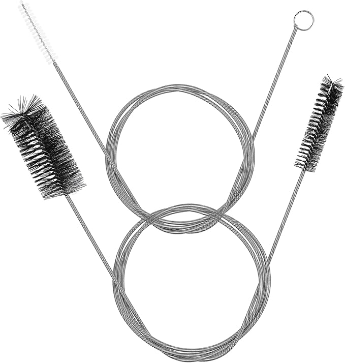 Ipetboom 2pcs Drain Brush Snake Drain Clog Remover Sink Cleaning Brush for Gutter HVAC Tools Flexible Long Tube Stainless Steel Nylon