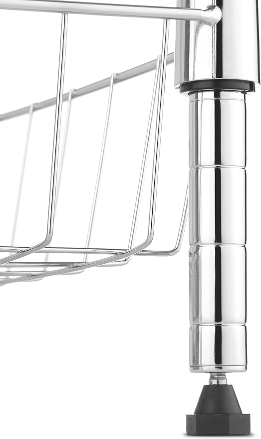 2-Wire Shelving Unit, Metal Storage Shelves, Stacking Shelf with Basket