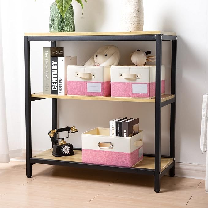 PRANDOM Fodable Storage Bins (3-pack) - 11.5x8.5x6.7" for Closet/Shelves