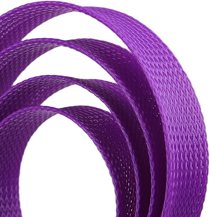 25ft PET Expandable Braided Cable Sleeve 1/3inch(8mm) Pet Braided Cable Sleeve for Audio Video Device Wire Automotive Wire (Purple)