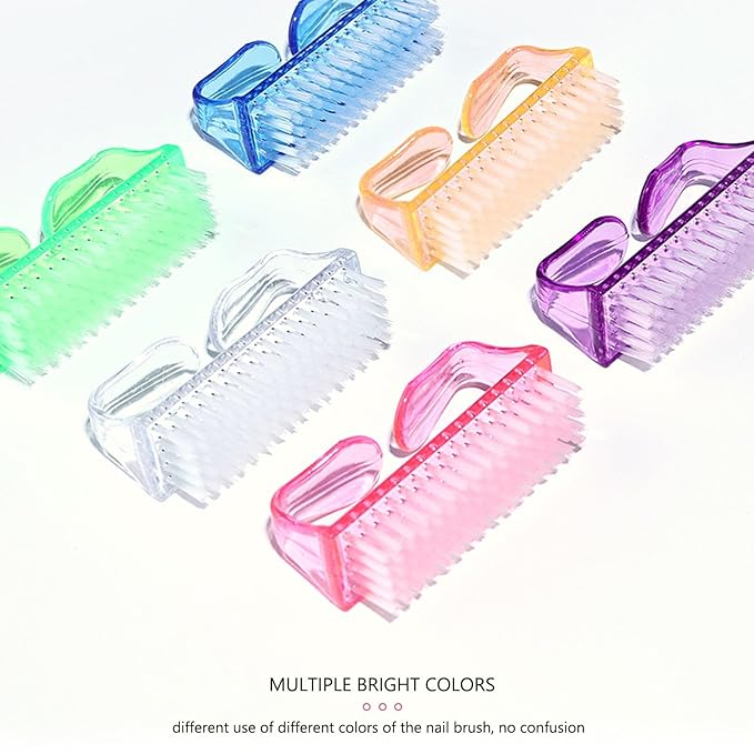 5PCS Handle Grip Nail Brush, Hand Fingernail Scrub Cleaning Brushes for Toes and Nails Cleaner, Pedicure Scrubbing tool kit for Men and Women (Multicolor)