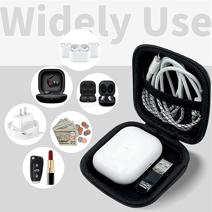 Earbud Case Headphone Organizer Ear Bud Case Portable EVA Carrying Box Storage Bag with Carabiner for AirPods Beats Bose Galaxy Buds 4/3/FE Data Cable Storage (Sunflower)